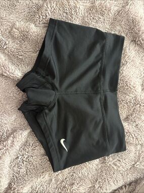 Nike Black Women's Bike Shorts with White Swoosh Accent